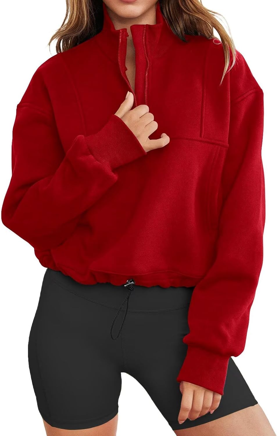 LEEDYA Womens Long Sleeve Half Zip Sweatshirts for Fall Fashion