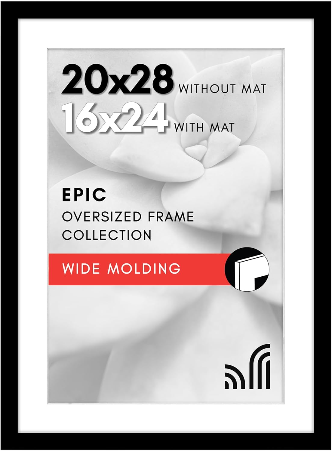 20x28 Picture Frame with Polished Plexiglass for Wall Display