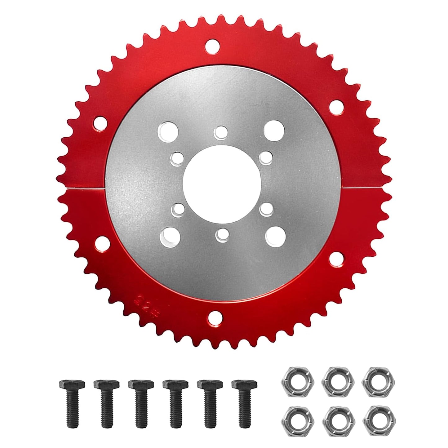 53T Split Sprocket Adapter for Mini Bike Go Kart - Silver
