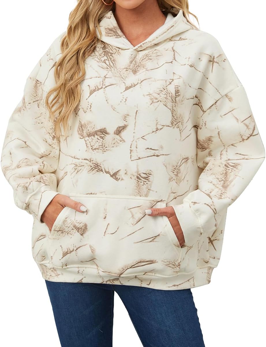 Lynkiss Camo Maple Leaf Hoodie: Cozy Oversized Fleece
