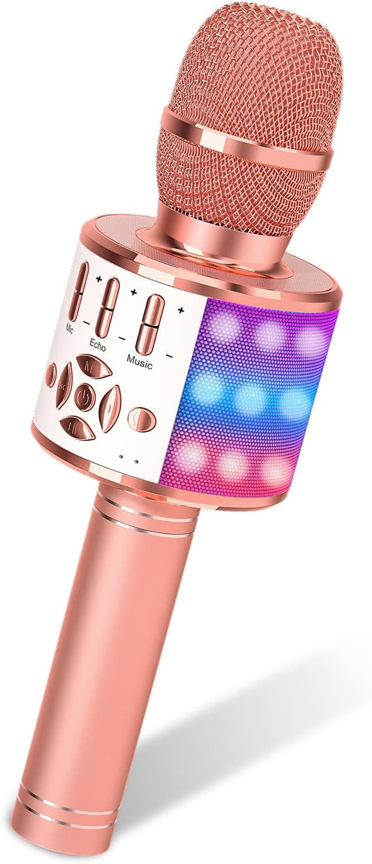 Wireless Karaoke Mic with LED Lights - Sing Anywhere!