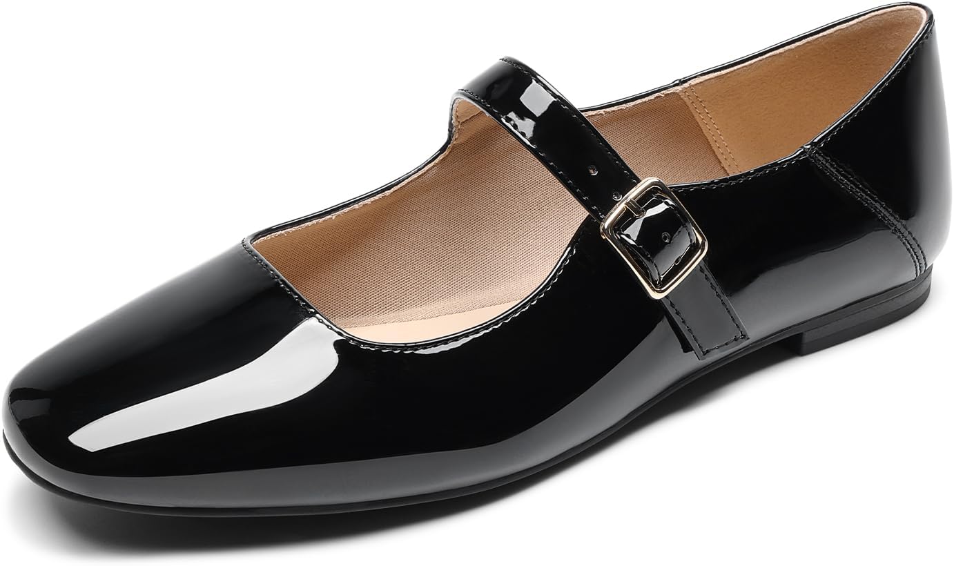 DREAM PAIRS Women's Silver Square Toe Mary Jane Flats Review