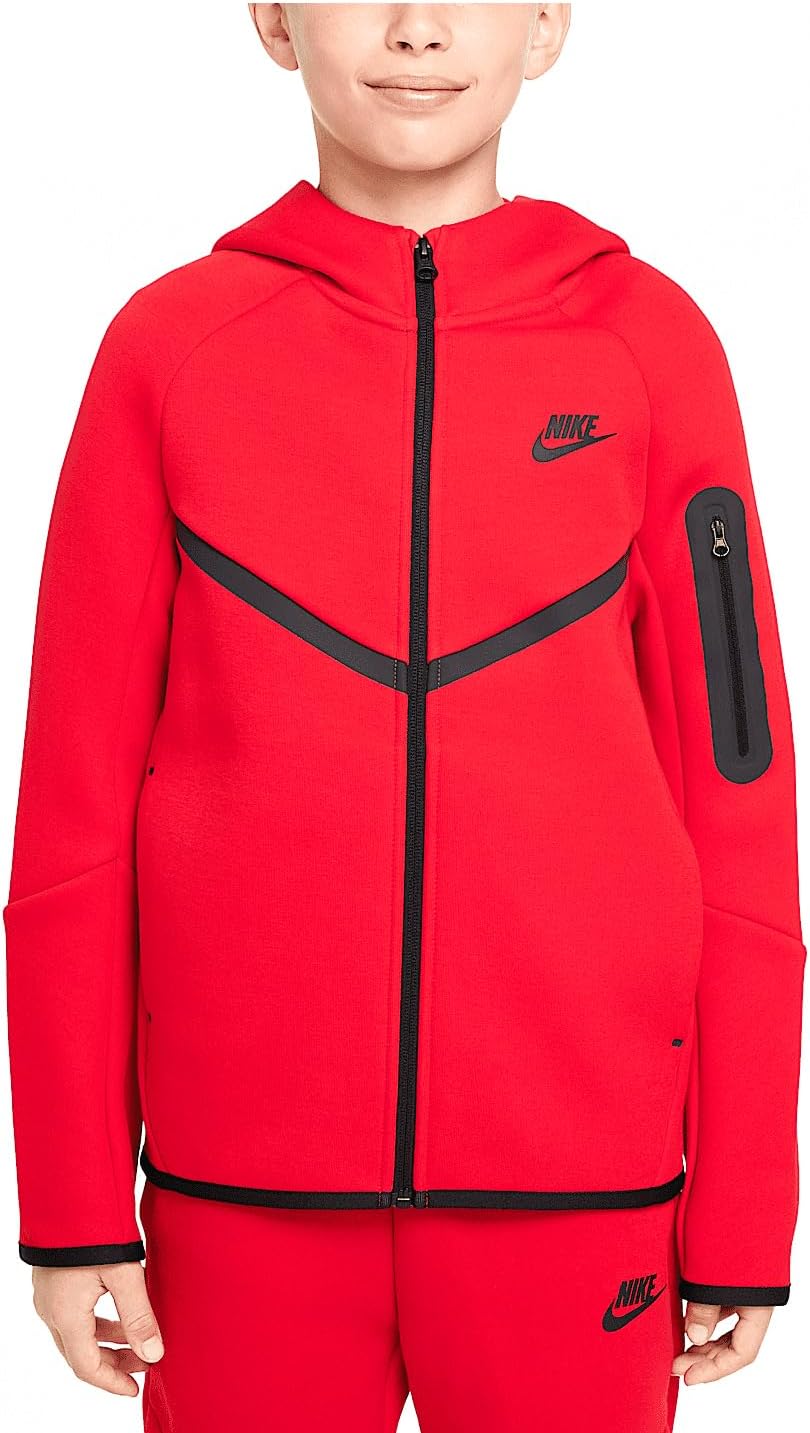 Nike Big Kids' Tech Fleece Hoodie, University Red
