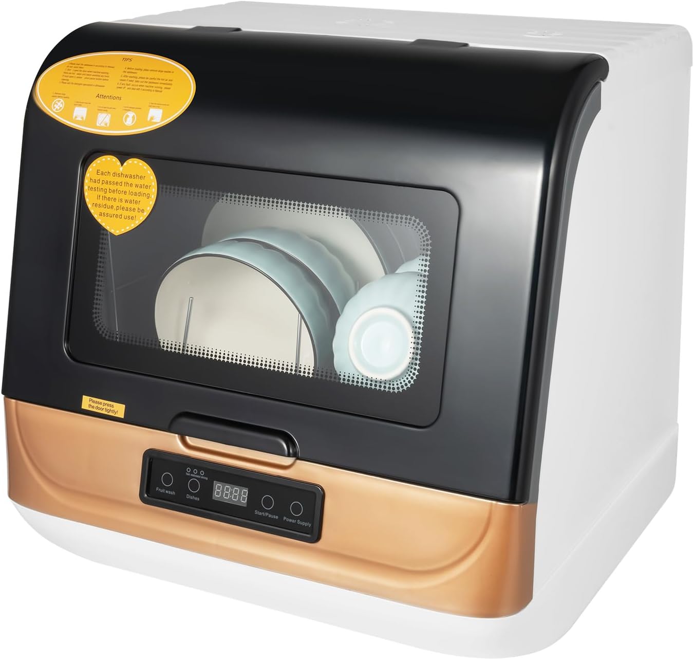 Portable Countertop Dishwasher with 3 Washing Programs for Dishes