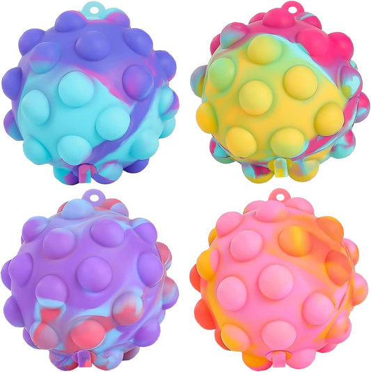 Genuvi Sensory 3D Fidget Balls 4-Pack - Stress Relief for All Ages!