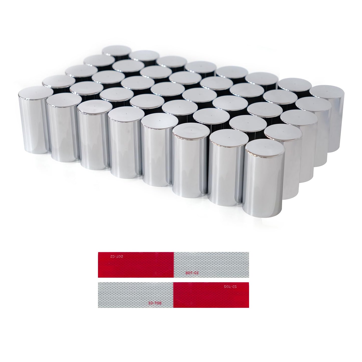 40Pcs Semi Trucks Lug Nut Covers Chrome for 32/33mm Nuts
