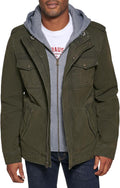Levi's Men's Washed Cotton Hooded Military Jacket (Style Q2Z4)