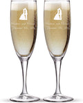 Personalized Wedding Champagne Flutes Set for Bride and Groom