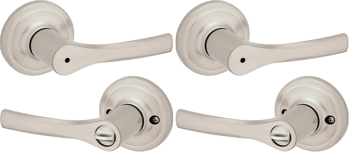 Kwikset Henley Interior Privacy Door Handle with Lock for Bedrooms