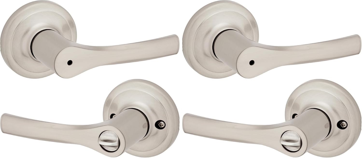 Kwikset Henley Interior Privacy Door Handle with Lock for Bedrooms