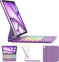 KVAGO Keyboard Case for iPad Air 11 in & Pro 11 in Purple - Backlit