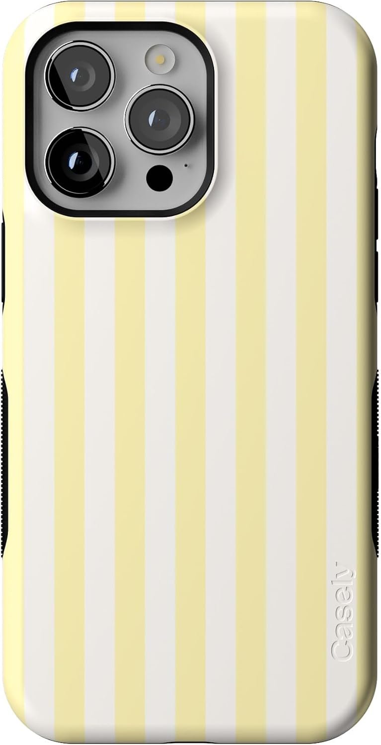 Casely iPhone 14 Pro Max Case with Bold Yellow Stripes Design