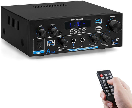 AK-55 Bluetooth 5.0 HiFi Stereo Digital Audio Amplifier Receiver