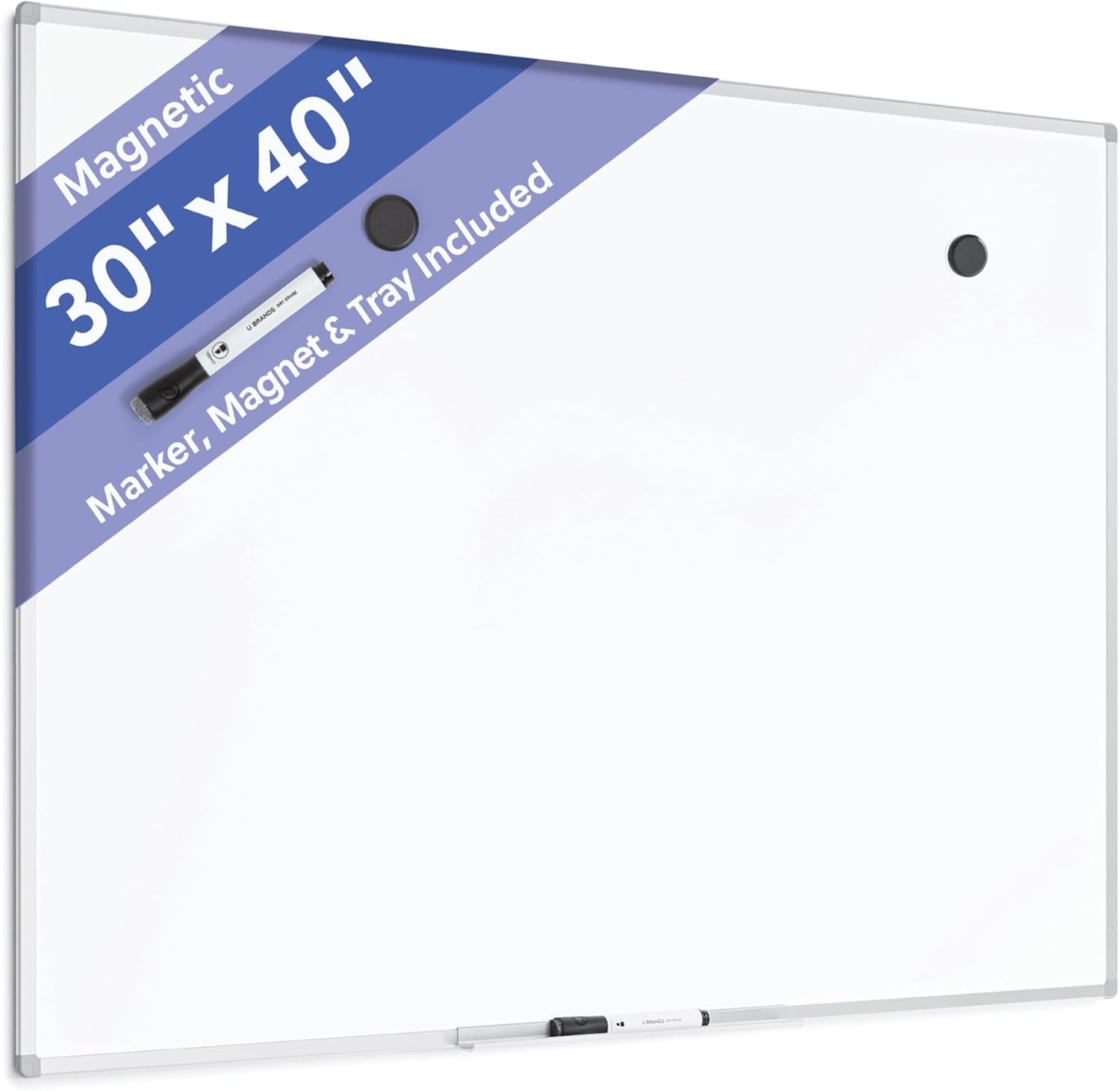 Magnetic Dry Erase Board 40in x 30in for Creative Workspaces