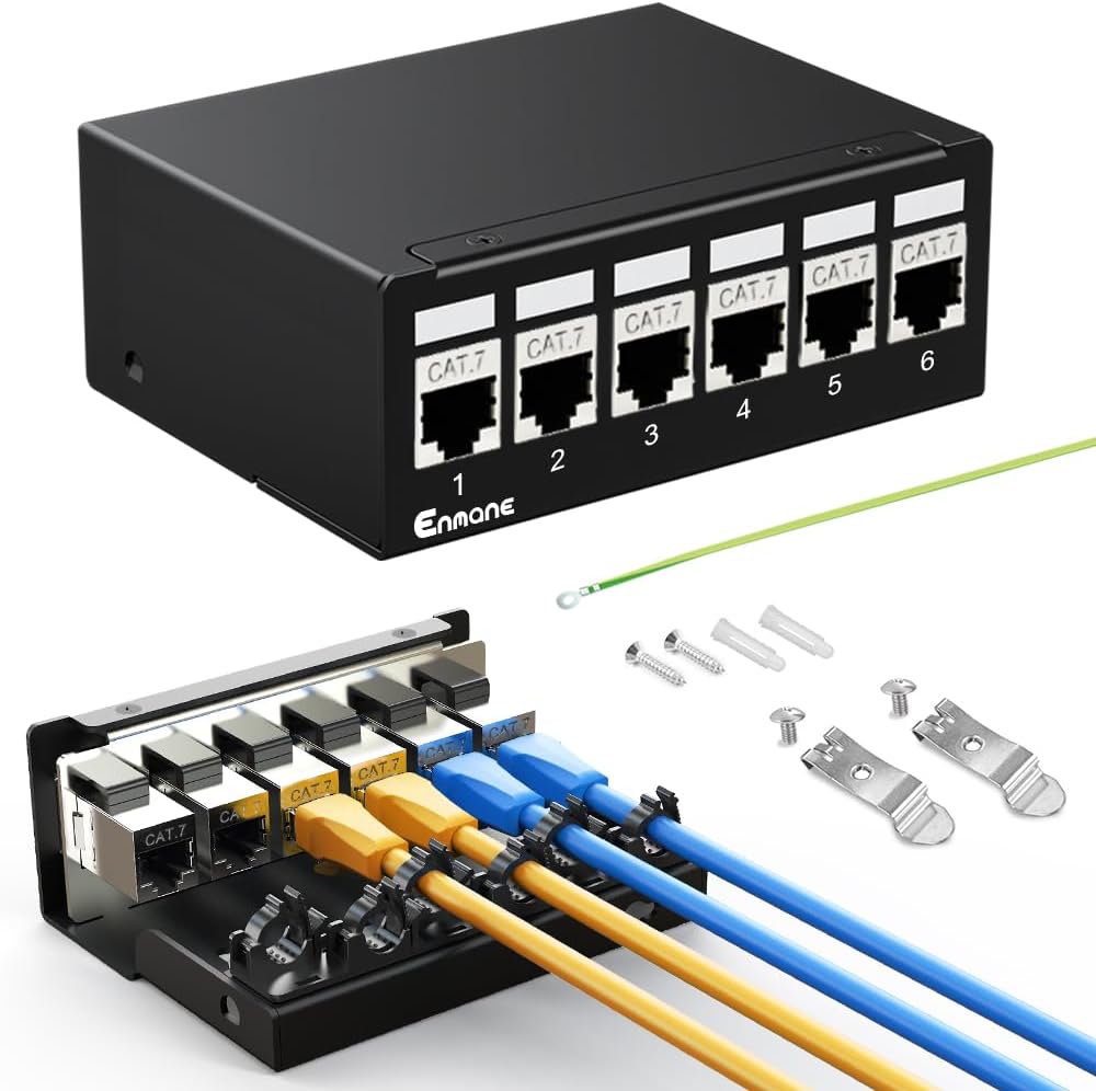 6Port Patch Panel CAT7 Keystone for Home and Office Networking