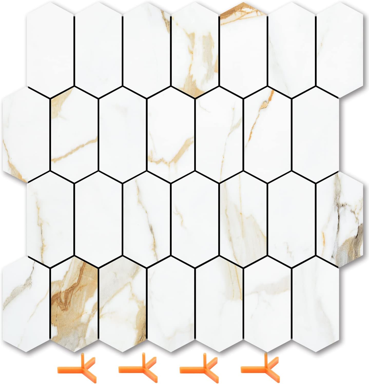 Vamos Tile Long Hexagon Peel and Stick Backsplash for Home