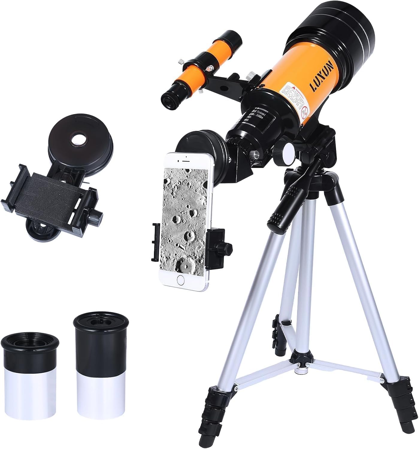 Astronomical Refracting Telescope with Phone Adapter for Beginners