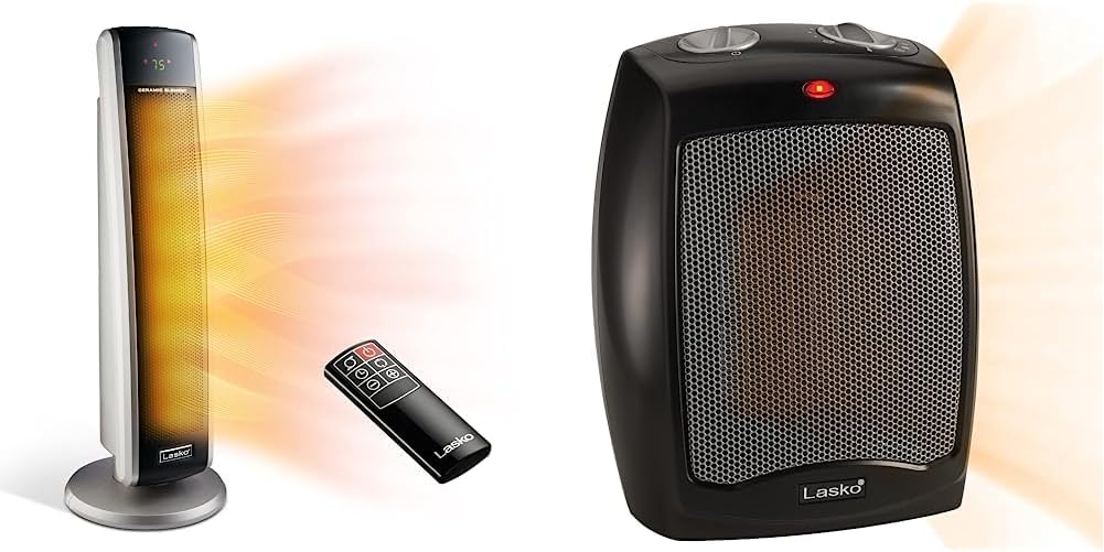 Lasko Oscillating Digital Ceramic Tower Heater and Tabletop Heater