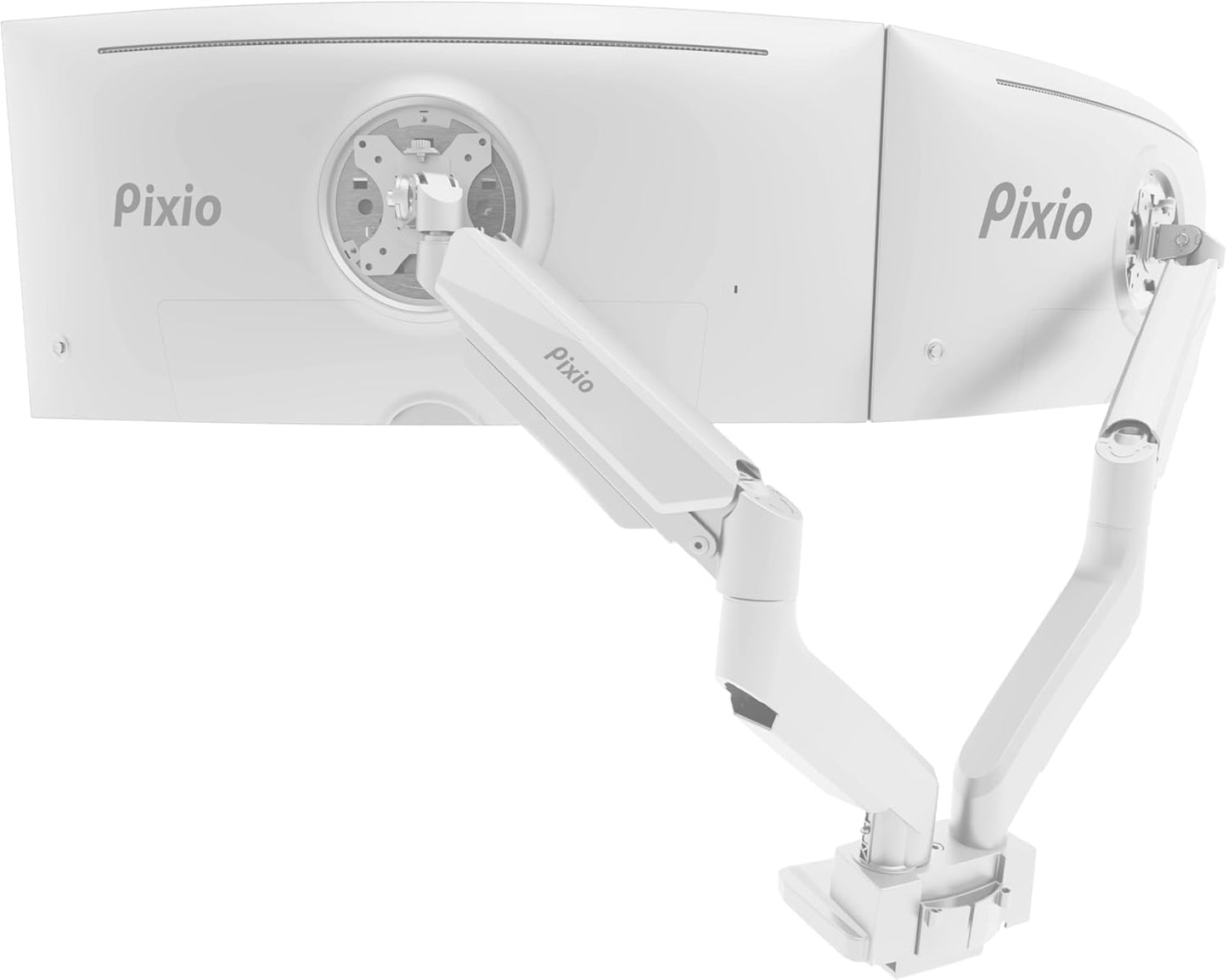Pixio PS2D White Ultrawide Dual Monitor Arm Stand for 35 in