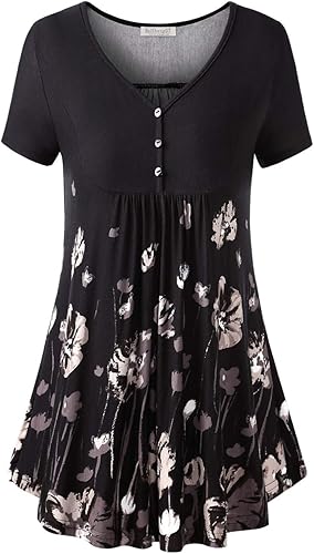 BAISHENGGT Womens Tops Hide Belly Tunic for Summer Style