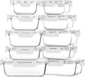 10-Pack Glass Food Storage Containers with Lids - Airtight Meal Prep