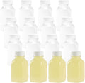 8 Ounce Square Clear Juice Bottles with Caps - 100 Pack