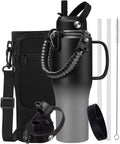 Insulated Water Bottle 32 oz Tumbler with Handle and Straw - Fits Car
