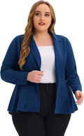 Agnes Orinda Women's Plus Size Blazer Notch Peplum - Dressy Workwear