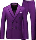 MOGU Mens 2 Piece Double Breasted Suit for Wedding and Prom