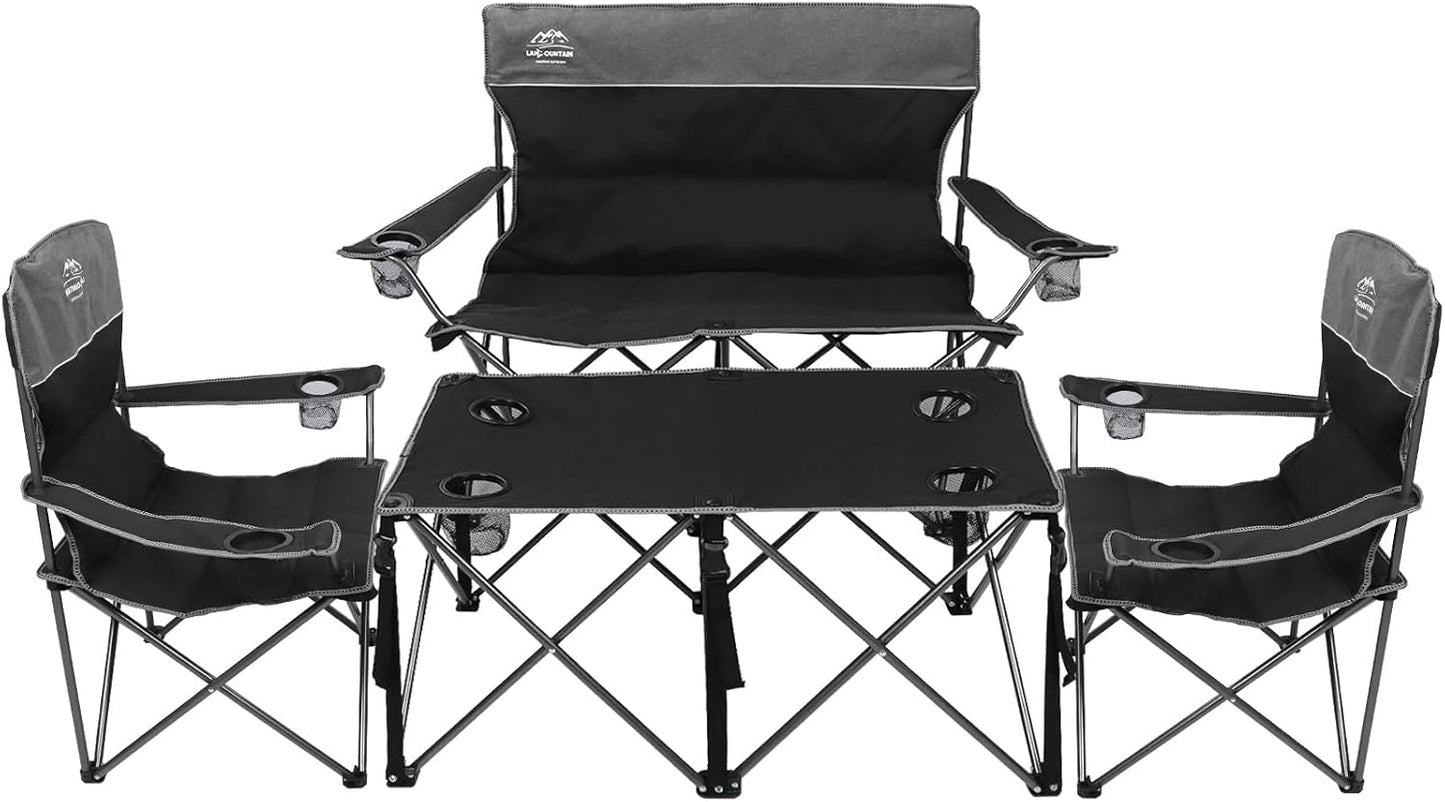 Oversized Camping Chair Set with Table for Outdoor Relaxation