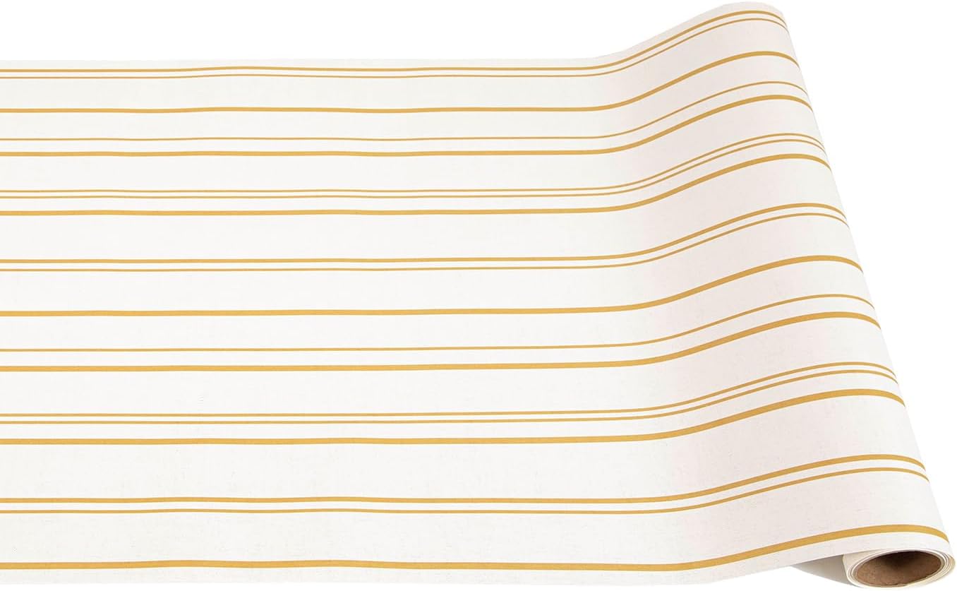 Antique Gold Striped Table Runner Roll for Parties and Weddings