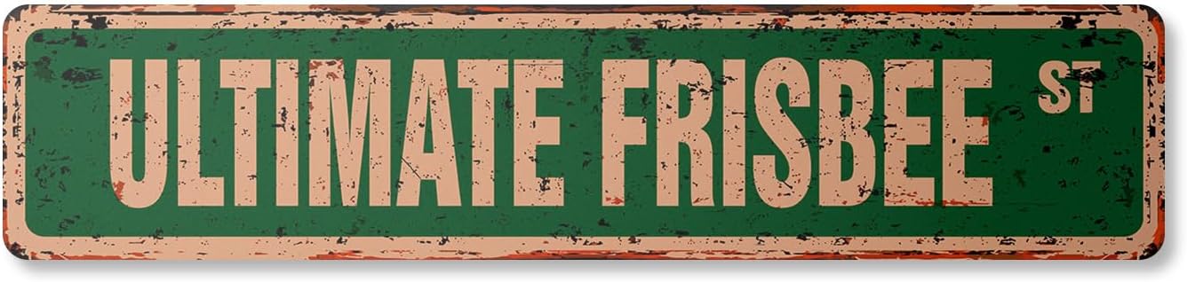 Vintage Aluminum Frisbee Street Sign | Indoor/Outdoor | Rustic Metal 24 - SignMission