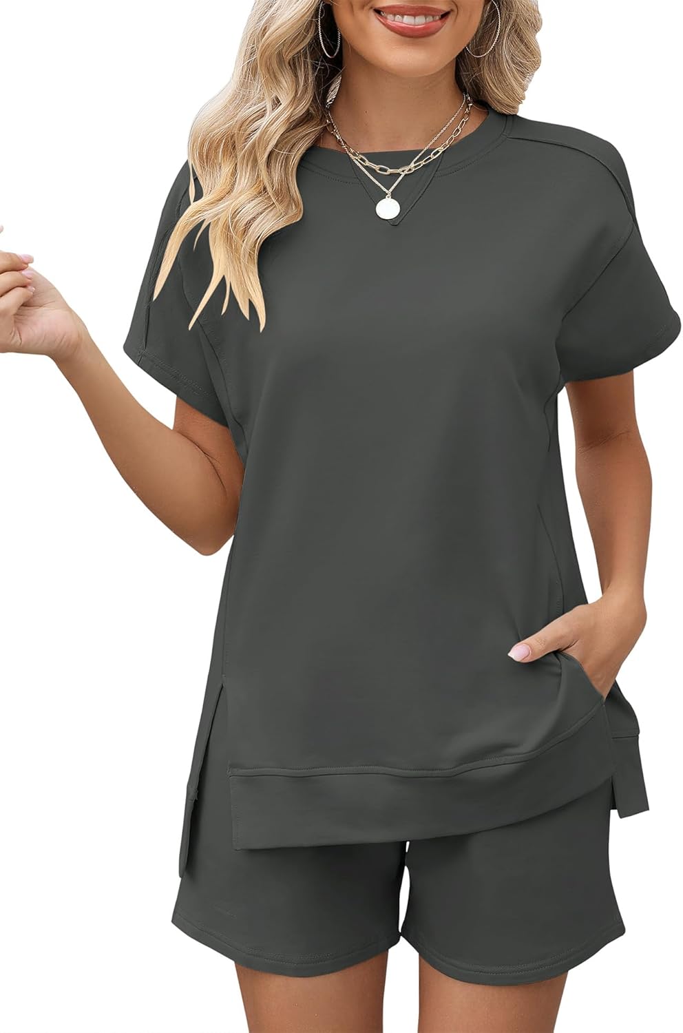 LOMON Womens Fashion 2 Piece Outfits for Summer Comfort