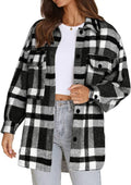 Beaully Women's Flannel Plaid Shacket - Cozy Oversized Fall Jacket top