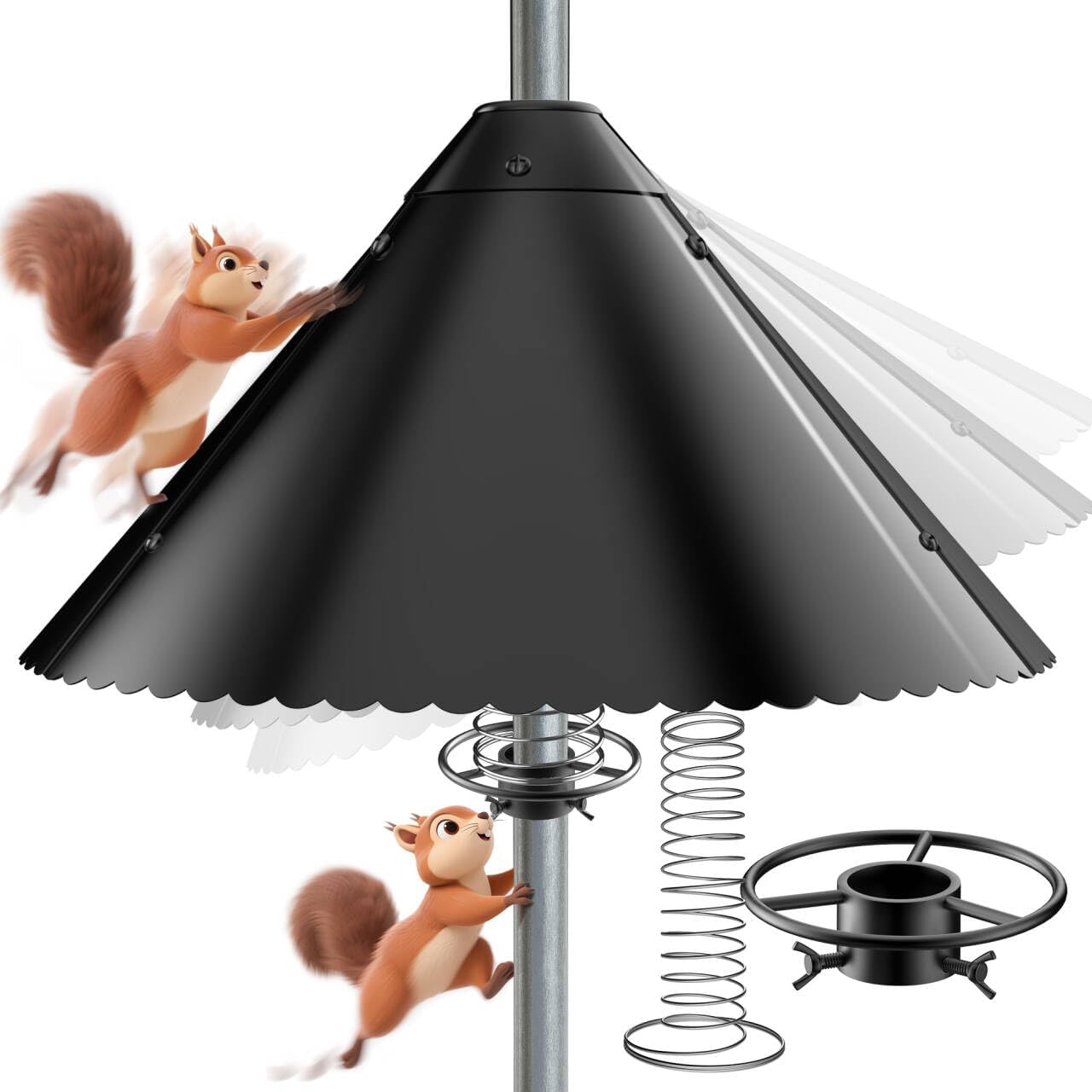 Heavy Duty Metal Squirrel Baffle for Bird Feeder Protection