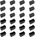 PVC Rectangle Rubber Chair Leg Tips Caps 24pcs - Anti-Slip Floor