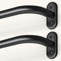 Wrap Around Curtain Rods 48 to 84 in Black - Heavy Duty Room Darkening