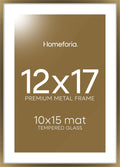12x17 Picture Frame Bronze with Mat for 10x15 Photo - Gallery Glass