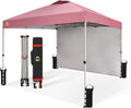 10x10 Pop Up Canopy with 1 Side Wall - Easy One Button Setup
