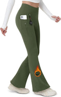 Women's Fleece Lined Flare Leggings - Waterproof Insulated Winter