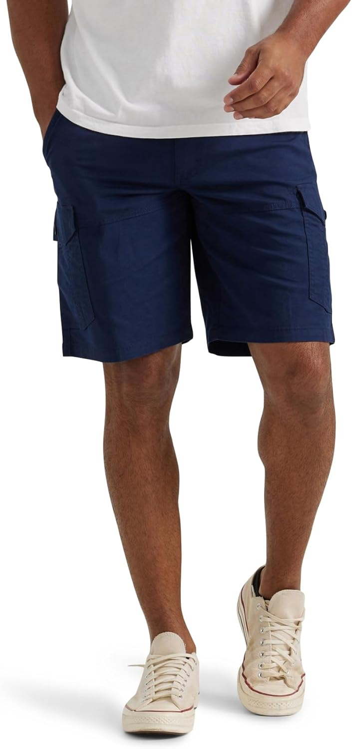Lee Relaxed Fit Cargo Shorts with Elastic Waistband and Pockets
