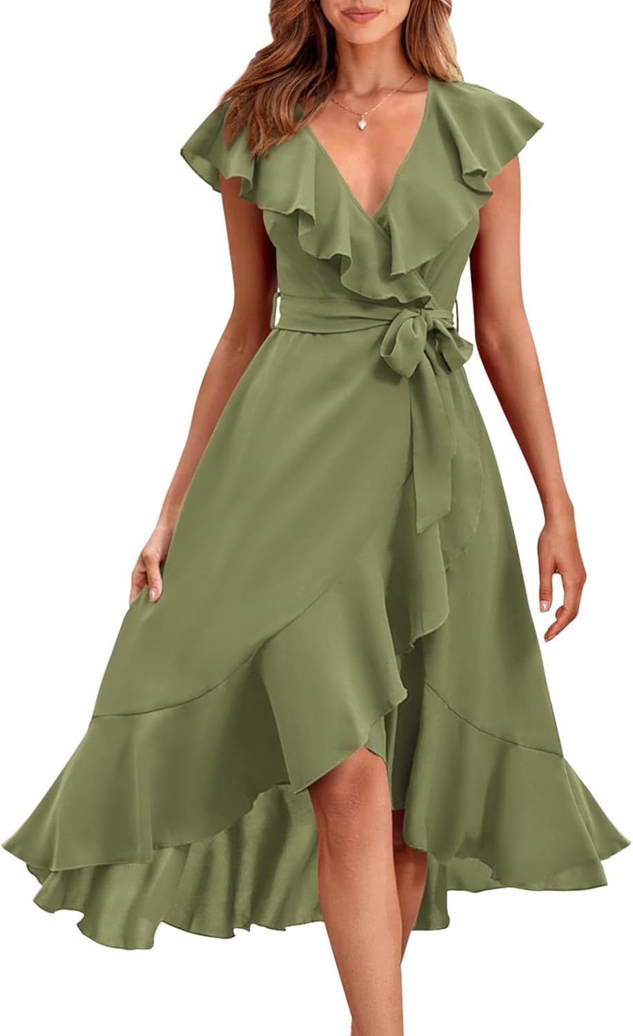 PRETTYGARDEN Women's Summer Cross Midi Dress for 2025 Events