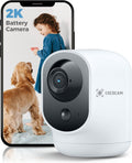 COCOCAM 2K Indoor Pan/Tilt Security Camera with 5200mAh Battery - Long