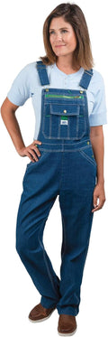 Liberty Womens Washed Denim Bib Overalls - Durable Work Fit