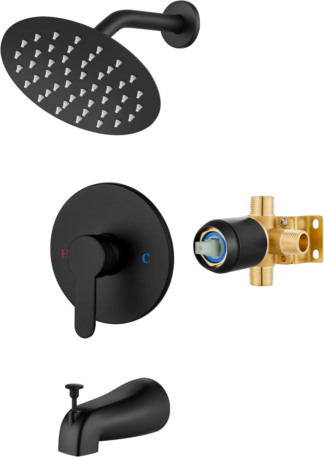 Airuida Shower Faucet Set with Tub Spout for Modern Bathrooms