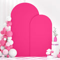 Set of 2 Hot Pink Wedding Arch Covers 6ft & 7.2ft - Fitted Spandex