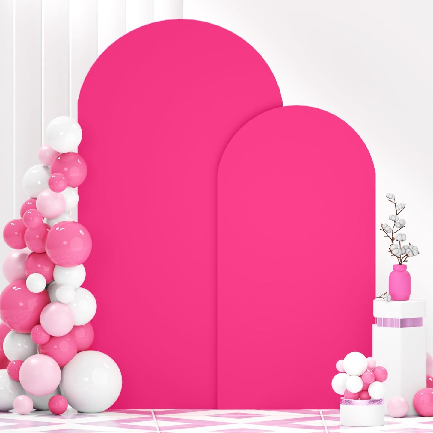 Set of 2 Hot Pink Wedding Arch Covers for Stunning Decor
