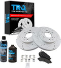 TRQ Front Brake Pad & Rotor Kit Premium G-Coated Semi-Metallic