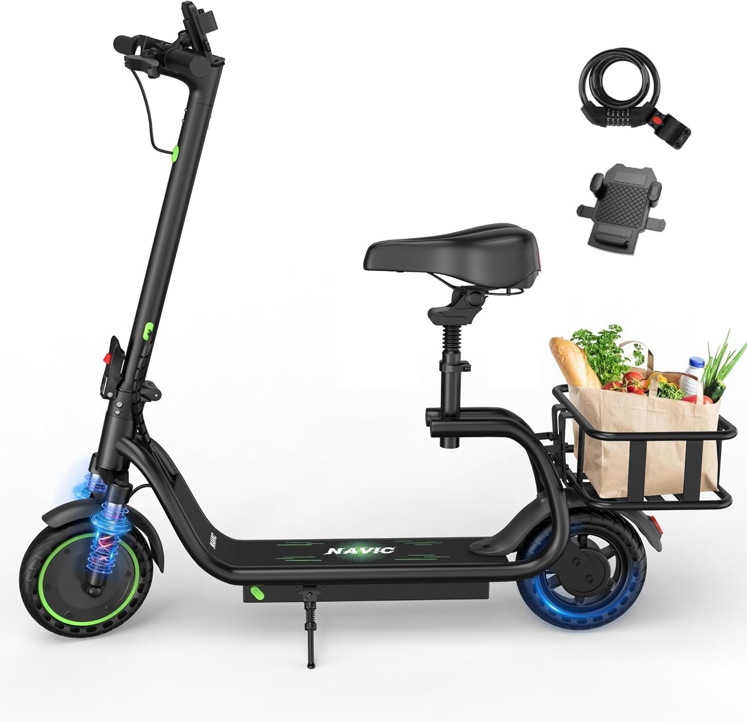 NAVIC Electric Scooter with 8.5in Tires and Dual Suspension