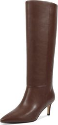 Knee High Boots for Women Kitten Heel Pointed Toe - Classic Sexy